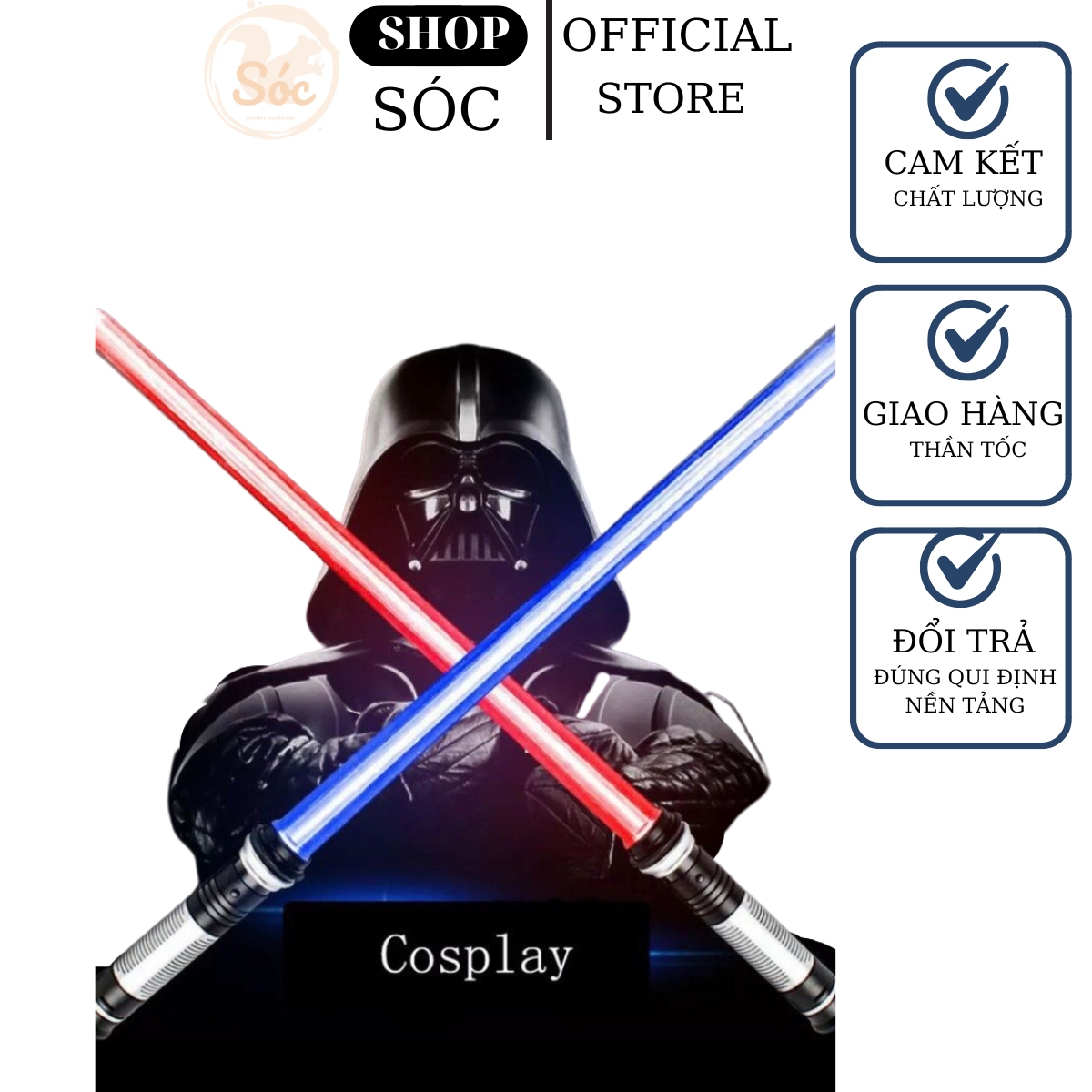 Kiếm Đồ Chơi trung thu Phát Sáng Có Đèn Led sét 2 gậy LaserKiếm Ánh Sáng Light Saber Trong Phim Star War - Đồ Chơi Gậy phát s