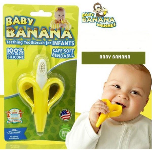 Gặm Nướu Hình Chuối Cho Bé Baby Banana Sạch Răng Lợi-Giảm Ngứa Cho Bé