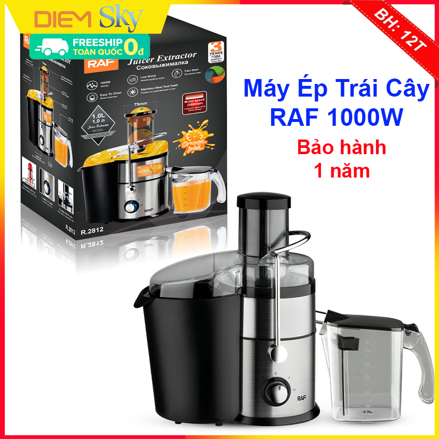 Máy ép trái cây RAF 1000W, 2 tốc độ ép tốt tất cả các loại trái cây cứng và mềm... Máy ép nhanh công suất lớn Mẫu mới 2024