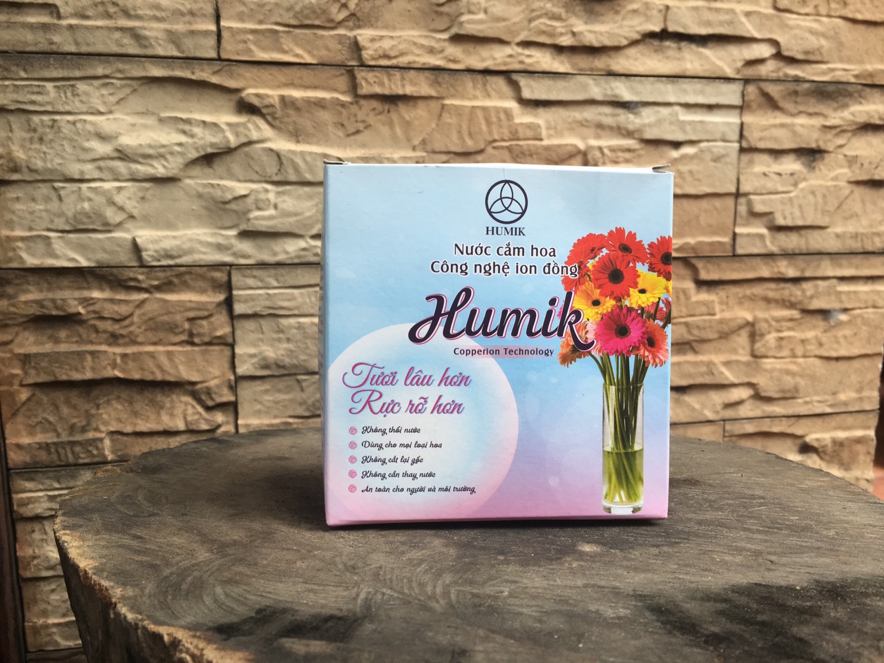 Nước cắm hoa humik công nghệ ion đồng hộp 20 goi 10ml