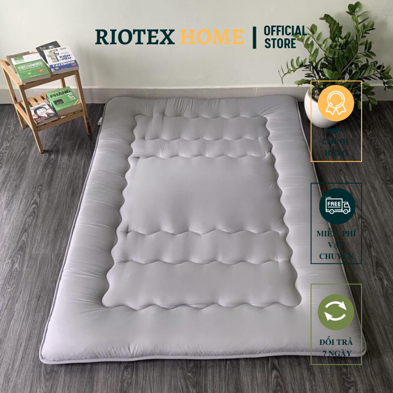 Nệm Trải Sàn, Đệm, TOPPER Hàng Xuất Nhật RIOTEX gấp 3 tiện lợi – Topper nệm 1m - 1m2 - 1m4 - 1m6 - 1m8x2m.