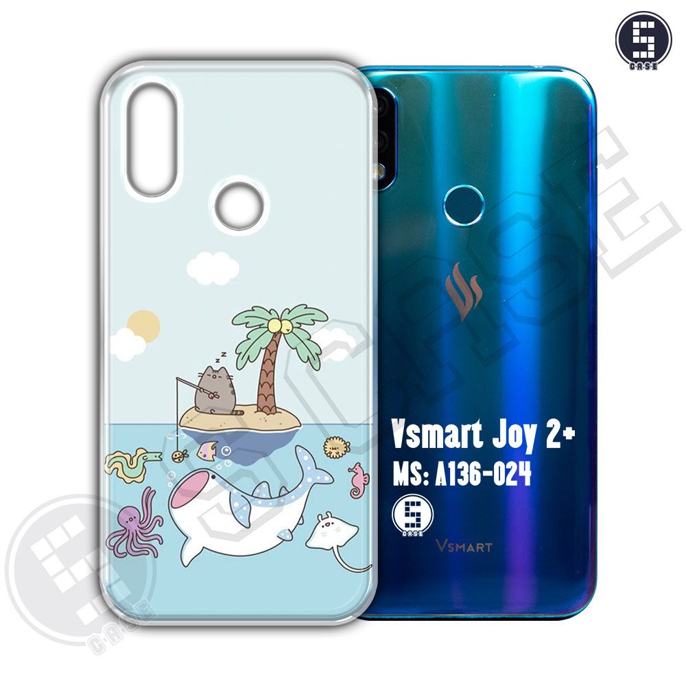 Ốp cho vsmart joy 2+ hình fishing cat a136-024