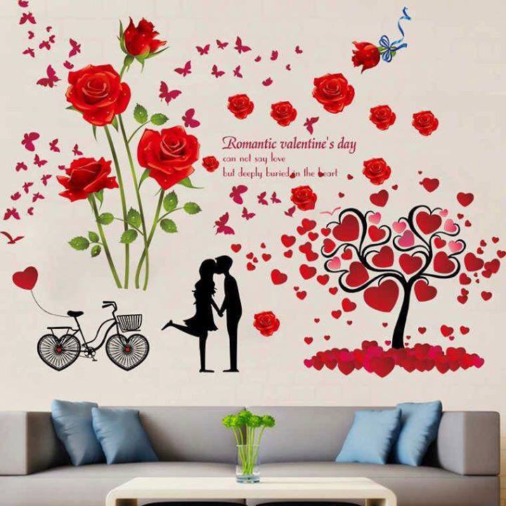 [HCM]Decal Tranh Lãng Mạn Dán Tường Phòng Ngủ Phòng Cưới 3 Amyshop
