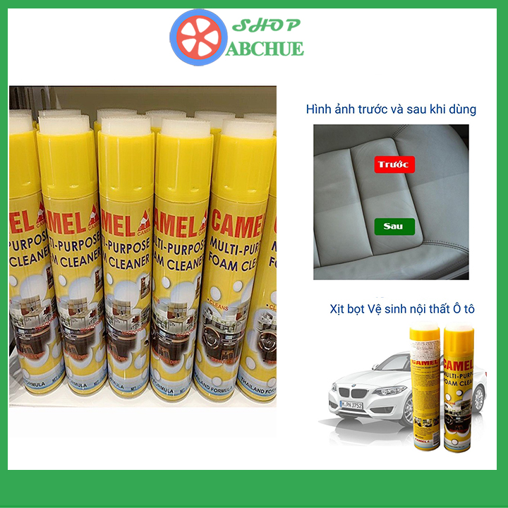 Combo 5 chai xịt bọt đa năng vệ sinh ghế da nỉ nội thất ô tô màu vàng