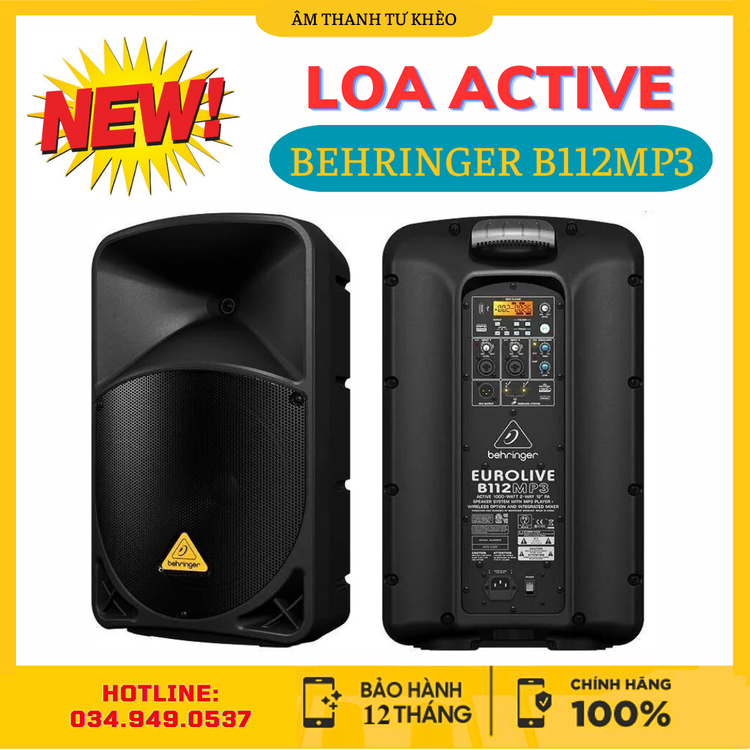 Loa active behringer b112 mp3 bass 30 - công suất 1000w class d - bluetooth - giá 1 loa