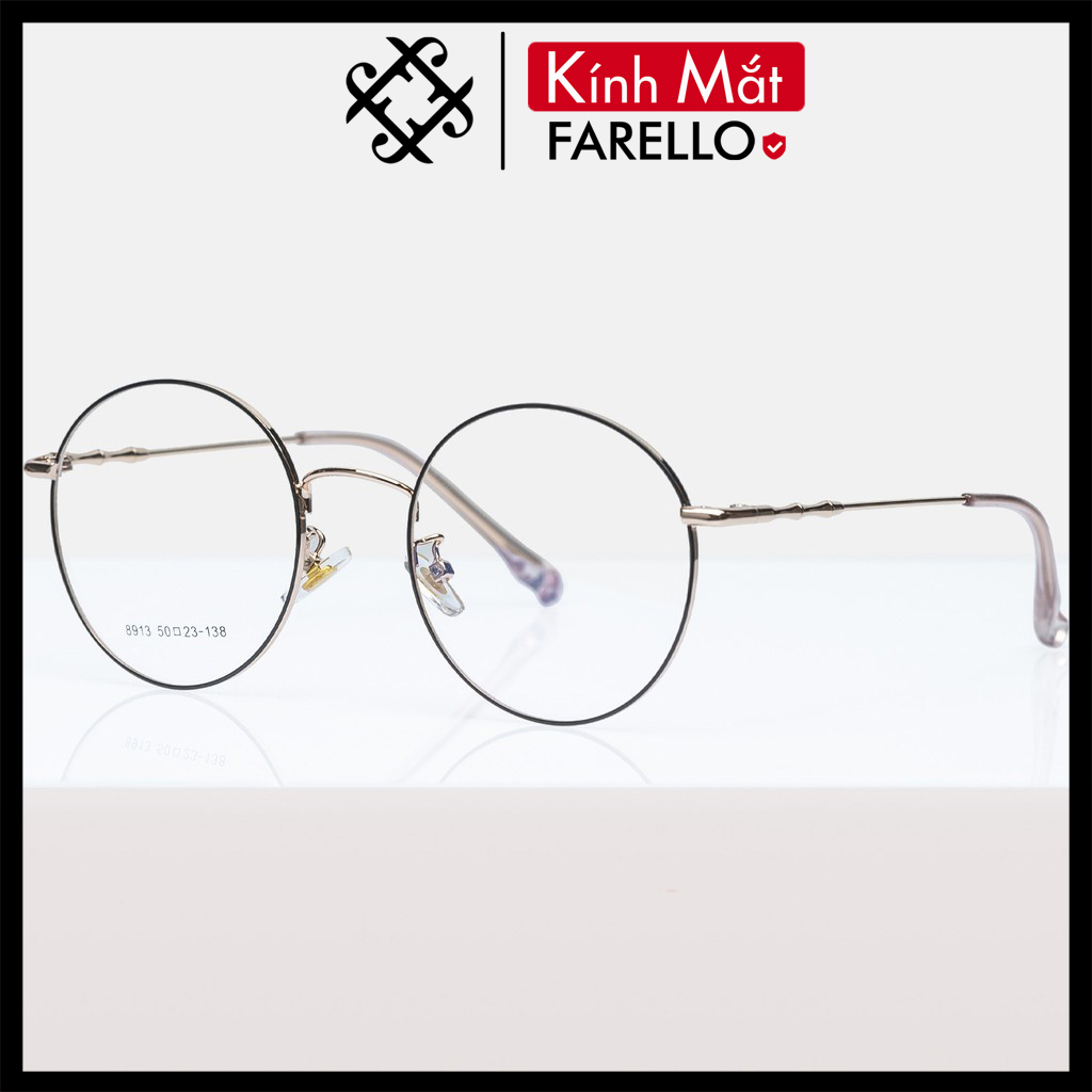 Gọng kính cận FARELLO chất liệu kim loại phụ kiện thời trang nam nữ 8913 nhiều màu