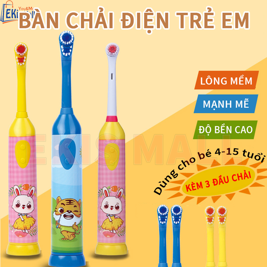 Bàn chải điện xoay trẻ em AO lông mềm Máy đánh răng tự động cho bé Cao cấp