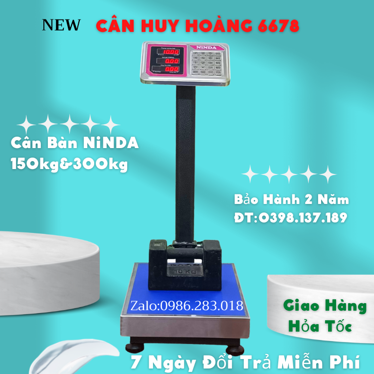 Cân điện tử tính tiền cân bàn NINDA-AD6 - 150kg cao cấp dùng cho cân hàng Hóa Nông Sản BH 24 Tháng . Mới nhất