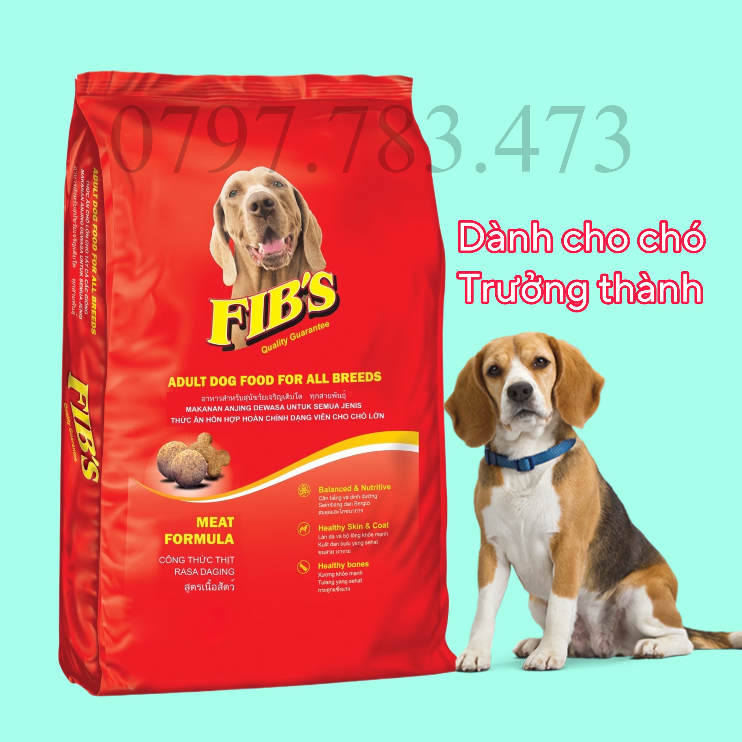 Gói 1.5kg thức ăn hạt cho chó hạt ganador nhiều vị