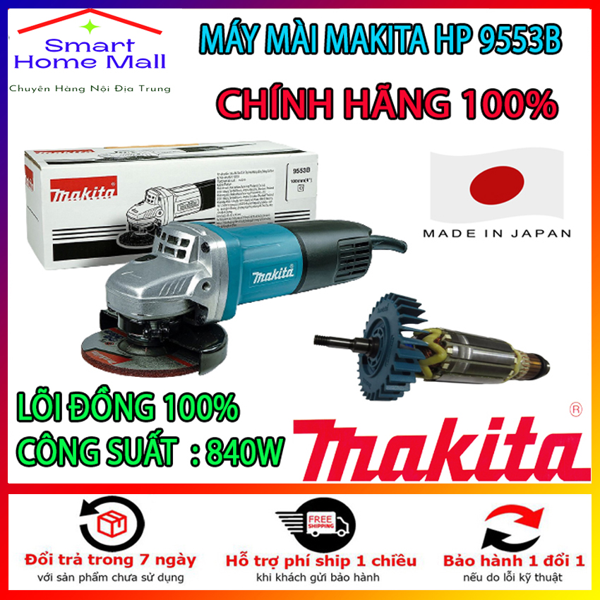 [ Công Tắc Sau Đuôi ] Máy Mài Cắt Góc Makita 9553B Chính Hãng . Máy Đánh Bóng - Máy Cưa - Máy Dũa - Máy Mài Cầm Tay. Bảo Hành 6 tháng.