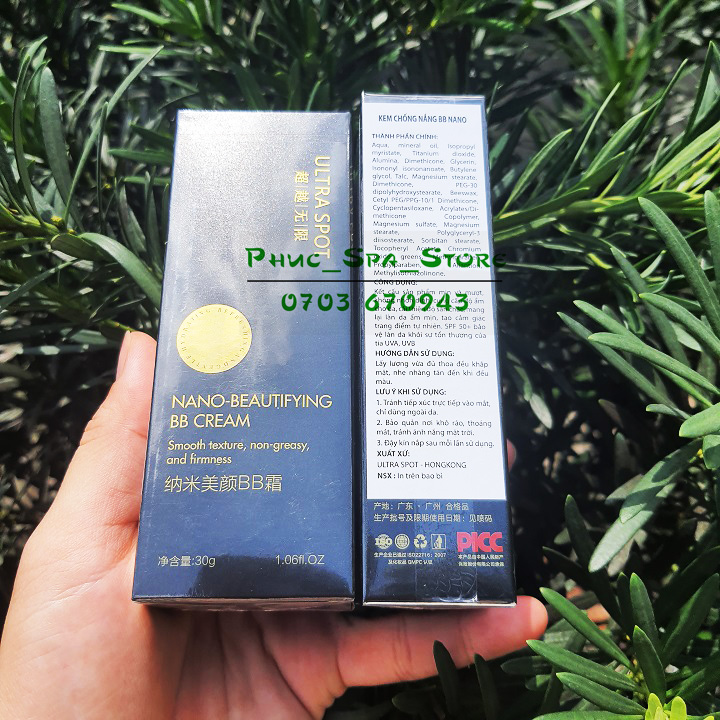 Kem chống nắng nano beautifying bb cream ultraspot hong kong