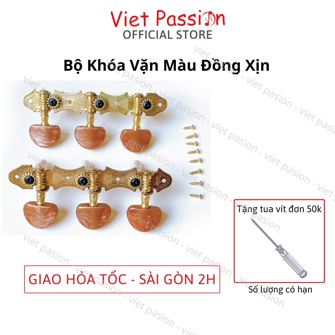 Khoá đàn guitar classic đàn cổ điển nylon có liền 2 vế kèm ốc vít Viet Passion HCM