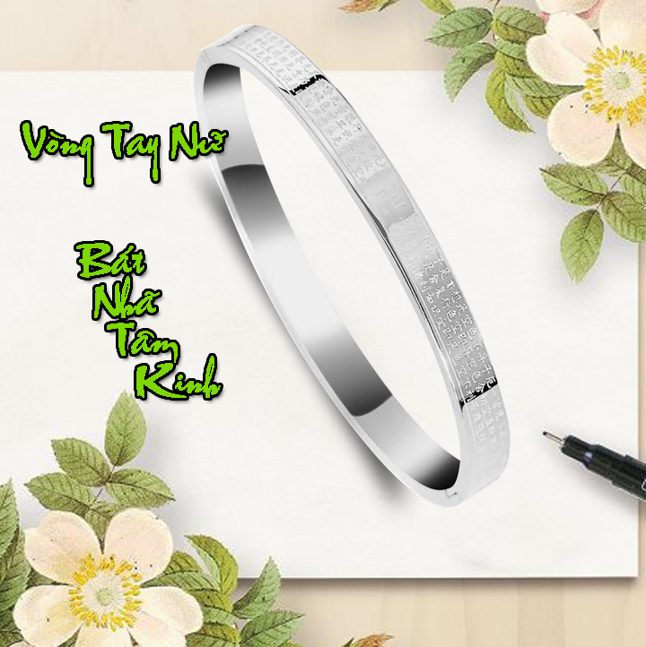 VÒNG TAY BÁT NHÃ TÂM KINH (TRÒN) - MÀU TRẮNG, Mang lại may mắn, tài lộc