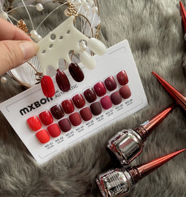 Sơn gel mxbon set đỏ 9 màu lên màu chuẩn đẹp - Sơn gel đỏ mxbon, sơn gel móng tay tông đỏ- Đồ Nail Thanh Tuấn