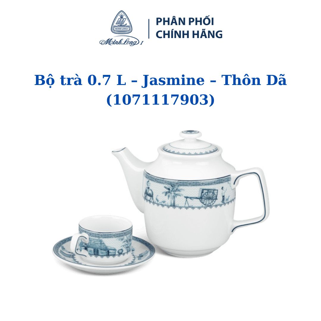 Bộ trà 0.7 l – jasmine – thôn dã - gốm sứ cao cấp minh long i