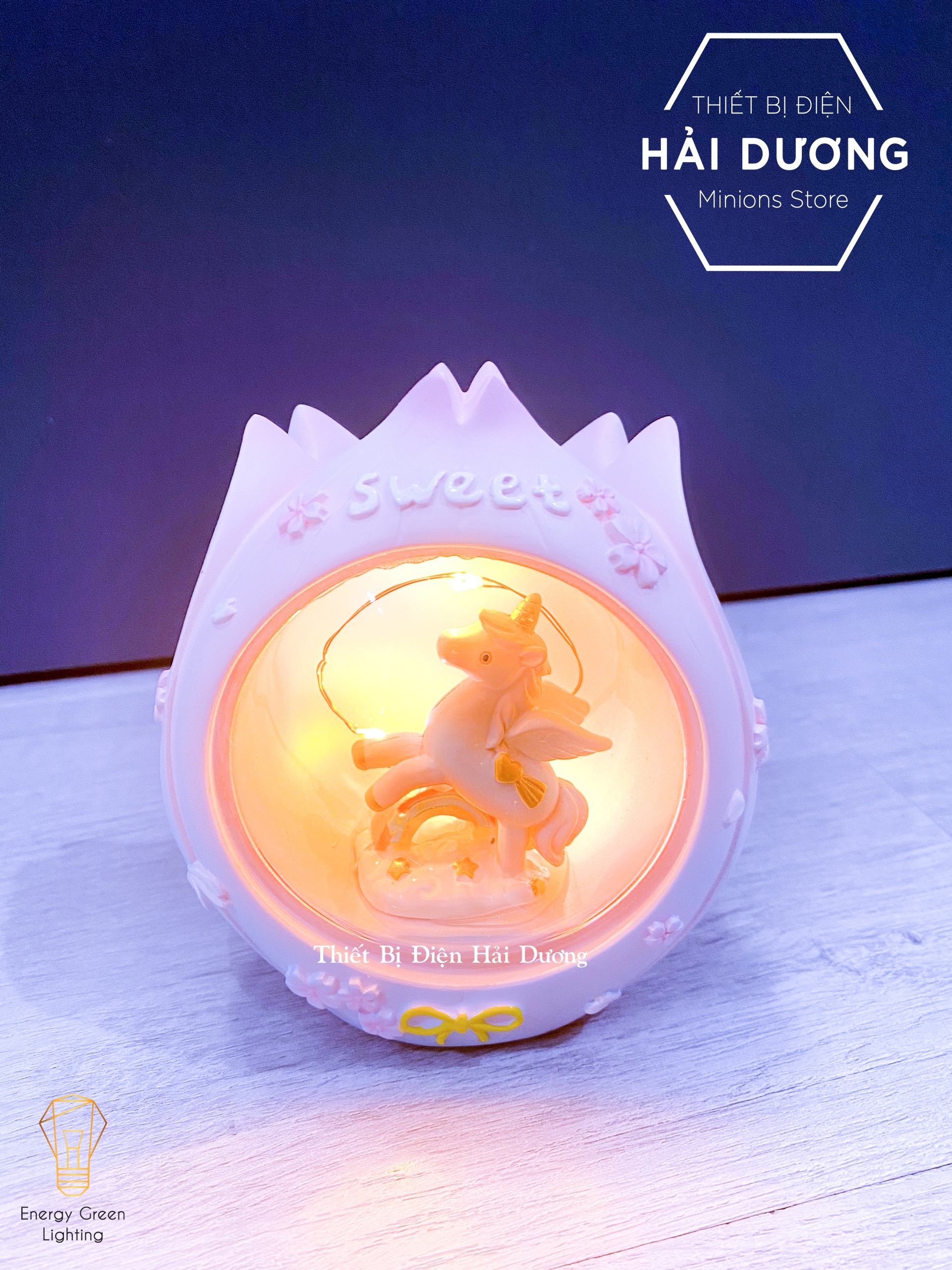 Đèn ngủ kỳ lân dễ thương W1044 - quà tặng ý nghĩa giá rẻ - trang trí căn phòng vintage - món quà cho bé ý nghĩa