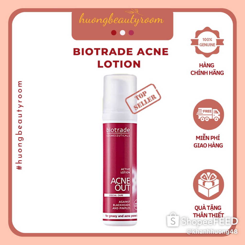 Dung dịch giảm mụn kiềm dầu, gom cồi khô mụn đầu đen, mụn trứng cá Biotrade Lotion 10ml