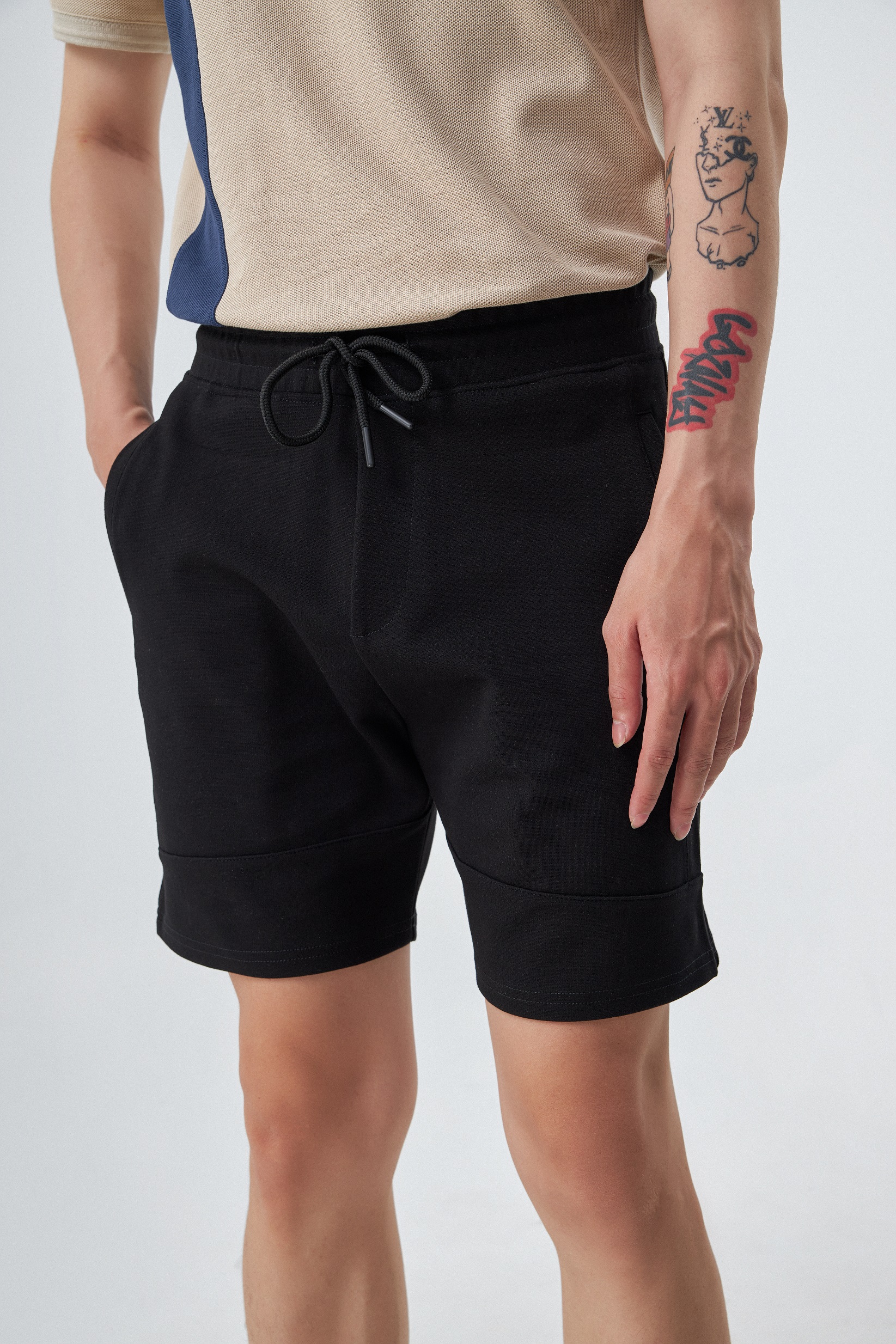 Quần short nam ngắn form SLIM FIT BEN & TOD 19320 vải cotton xuất xịn lưng đai thun co giãn 4 chiều chuẩn form nam tính