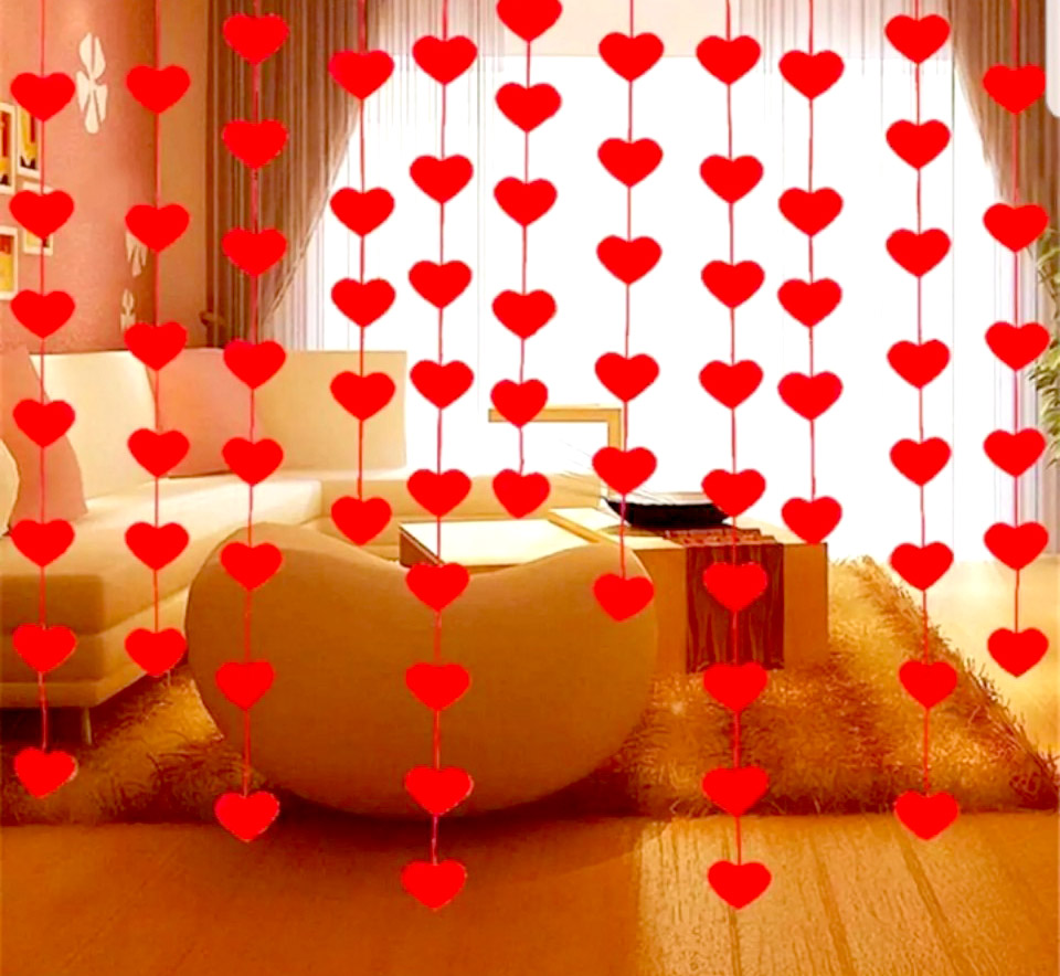 [HCM]Rèm Dây Trang Trí tiệc cưới  Valentine...hình trái tim đỏ .