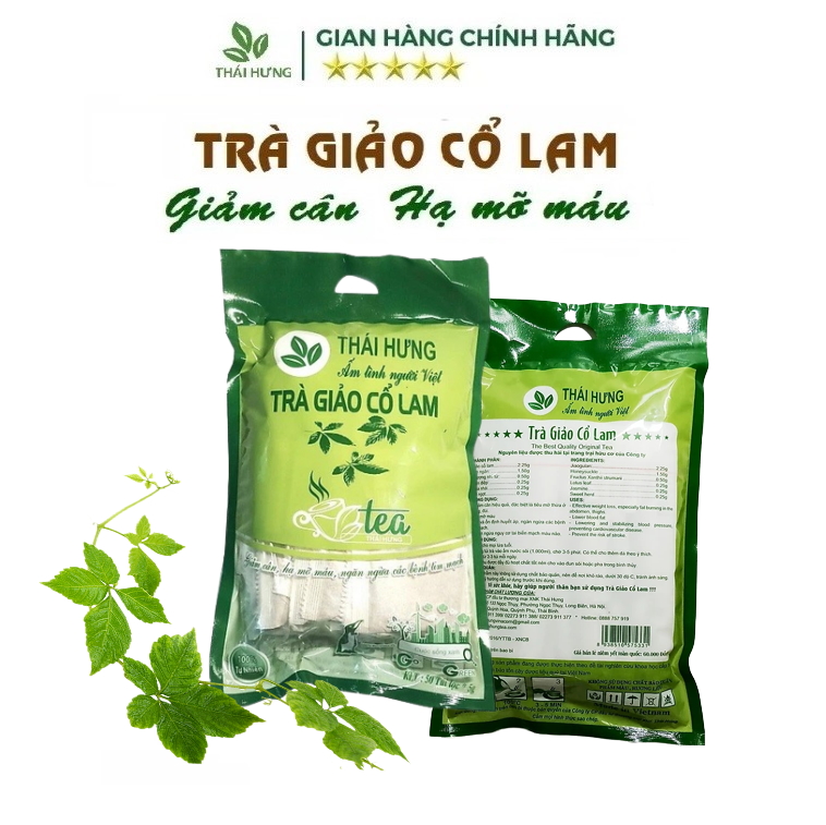 Trà Giảo Cổ Lam THÁI HƯNG - Bịch 50 túi lọc x 5g Giảm cân, hạ mỡ máu, ổn định huyết áp