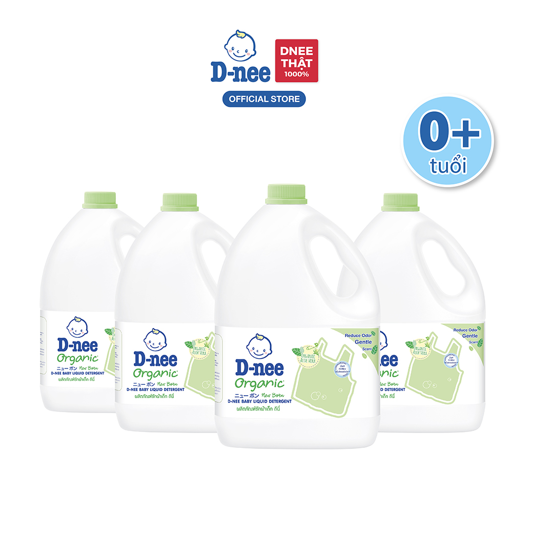 Combo 4 nước giặt quần áo d-nee 3000 ml - organic aloe vera