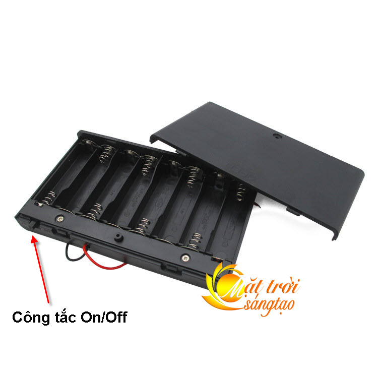 Hộp kết nối 8 pin tiểu aa 1.5v ra 12v