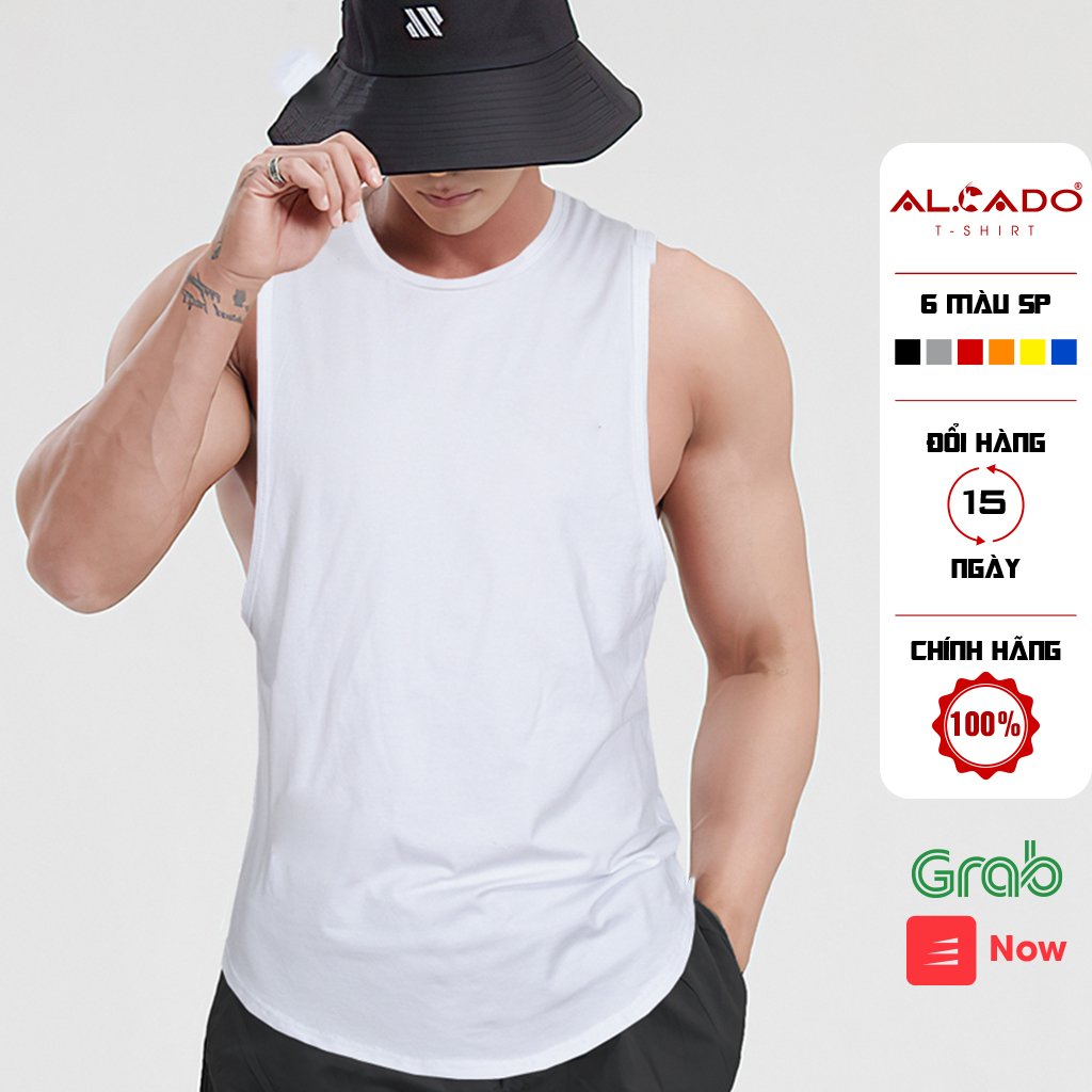 Áo thun lạnh 3 lỗ nam, áo thể thao tanktop HN co giãn 4 chiều cotton hàn- ALCADO