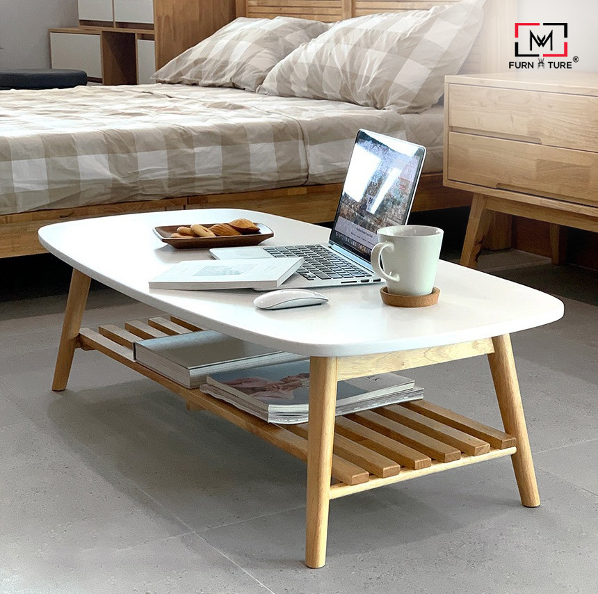 [HCM]BÀN TRÀ/ SOFA CHÂN GẤP HÀN QUỐC CÓ SẠP - B TABLE WHITE