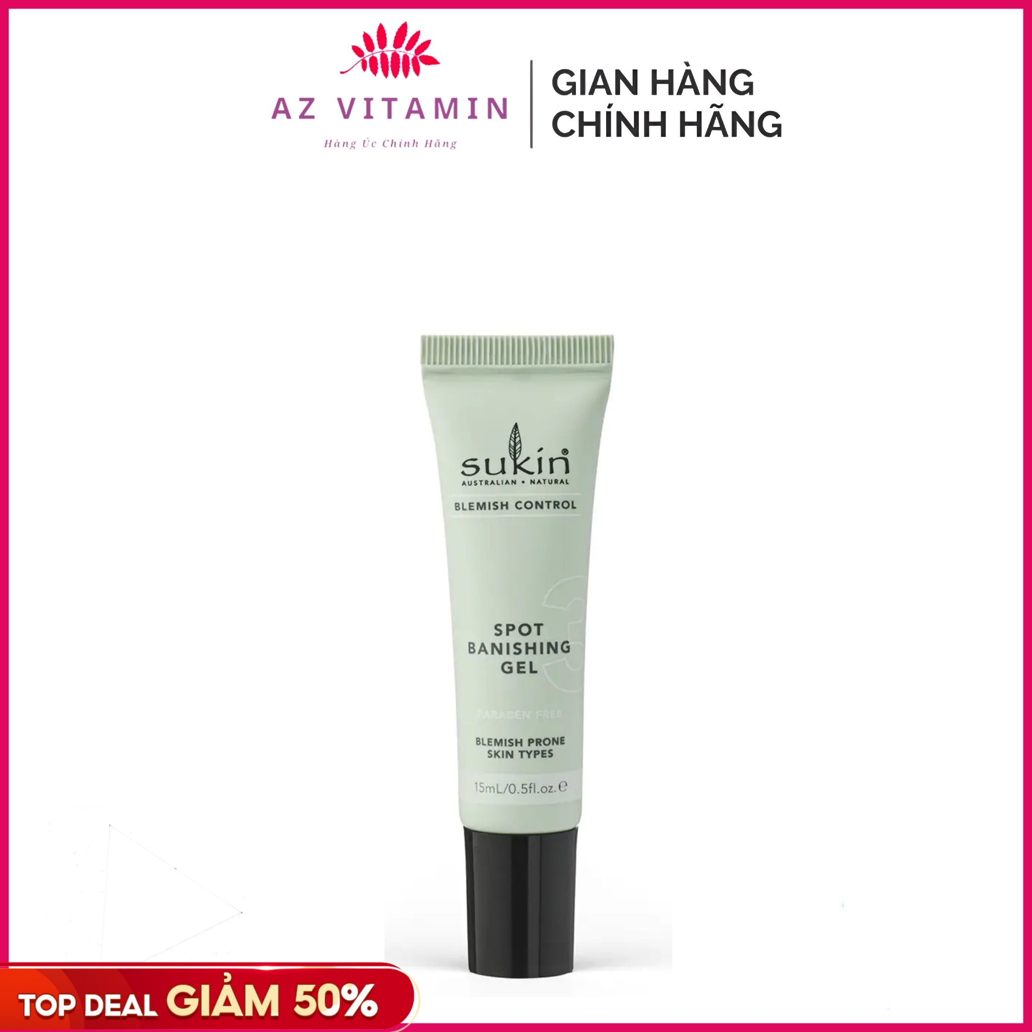 Gel Chấm Mụn Sukin Blemish Control Spot Banishing Gel 15ml