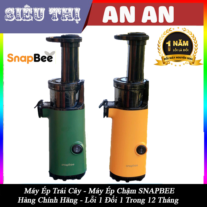 Máy ép chậm SnapBee máy ép trái cây hoa quả SK-202VN 130W nhỏ gọn mạnh mẽ ép kiệt bã tháo lắp dễ dàng màu vàng BH 12 tháng ( lỗi 1 đổi 1)