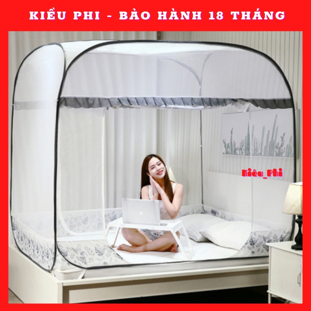 Mùng chụp tự bung cao cấp 💖kiều phi 💖 - màn tự bung thông minh người lớn đỉnh rộng gấp gọn 1m2x2m 1m6x2m 1m8x2m 2m2x2m cực thoáng chống muỗi hiệu quả