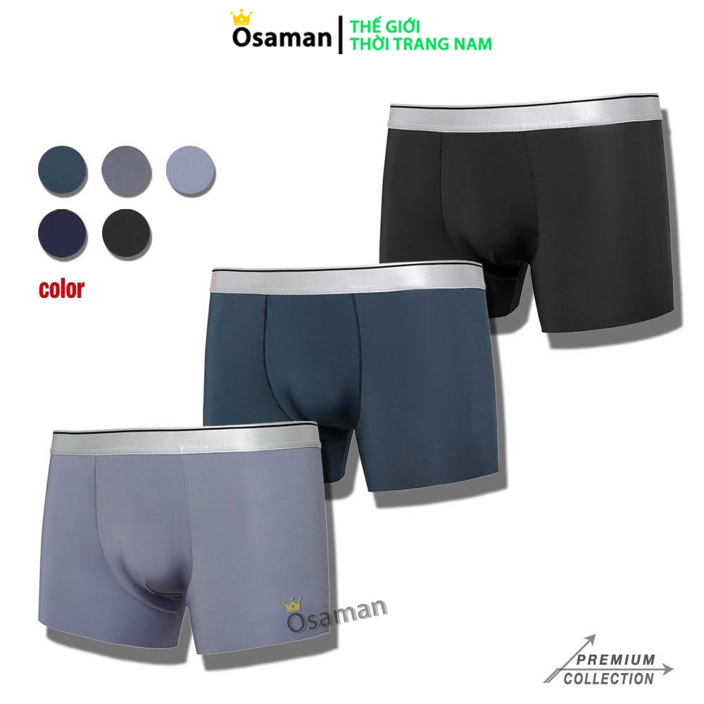Combo 3 quần lót nam vải thun lạnh mát mẻ, thấm hút tốt - OSAMAN