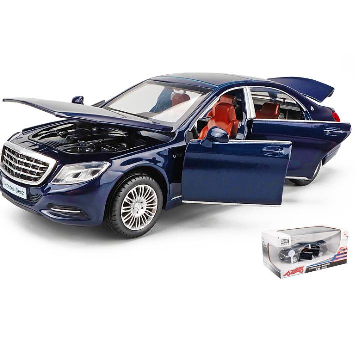 Đồ chơi xe mô hình ô tô Mercedes Benz S600 tỉ lệ 1:32 xe đồ chơi trẻ em bằng kim loại có đèn và âm thanh