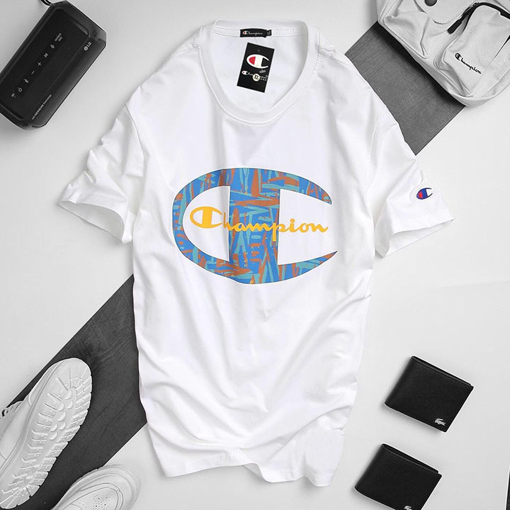 Áo thun tay ngắn cổ tròn Champion M2, chất vải cotton 100%