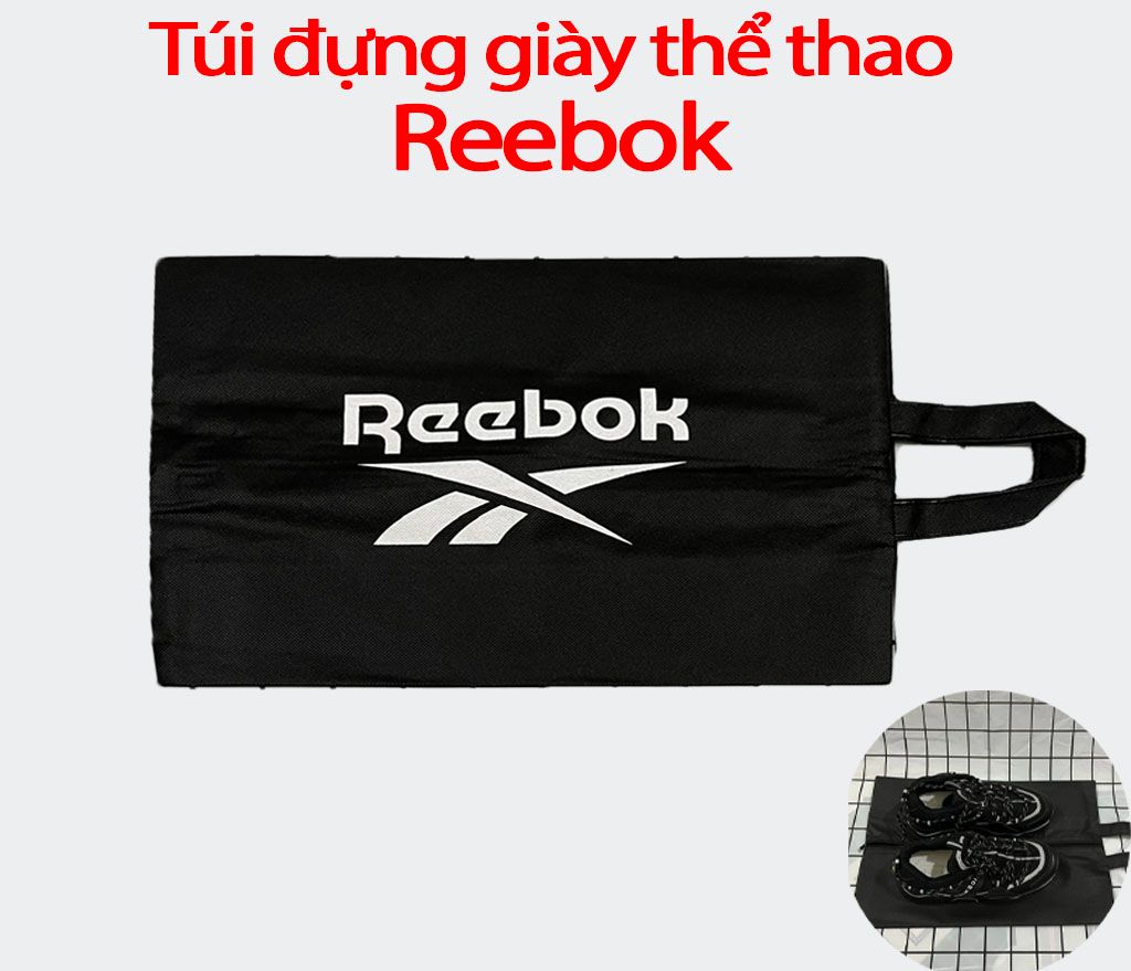 Túi đựng giày Reebok thể thao màu đen với thiết kế nhỏ gọn, tiện dụng