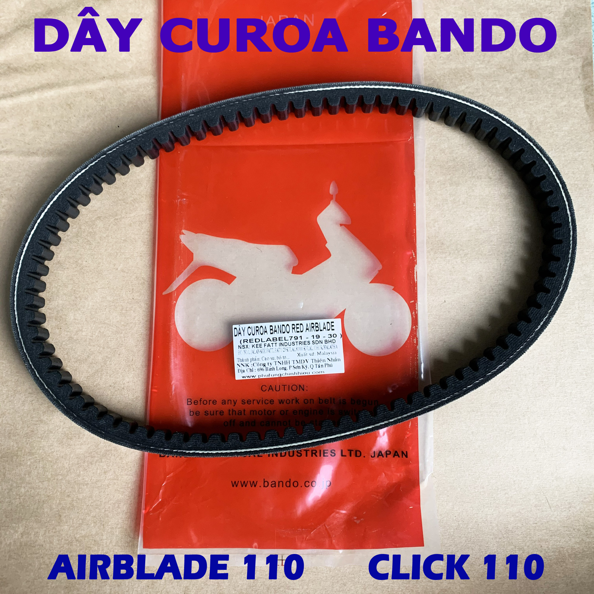 Dây curoa honda airblade 110 / click 110 - malaysia