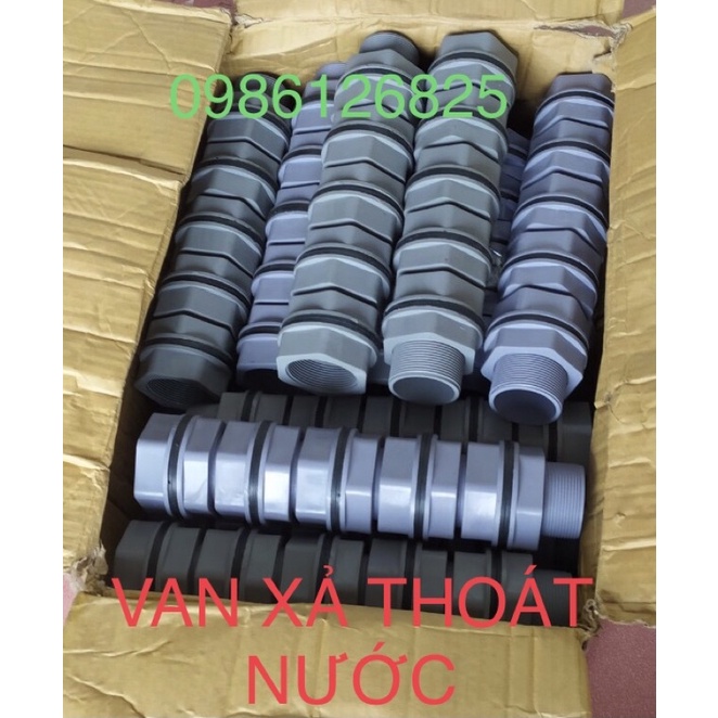 Van xả bể bạt hdpe, van xả đáy bể bạt thoát nước phi 60