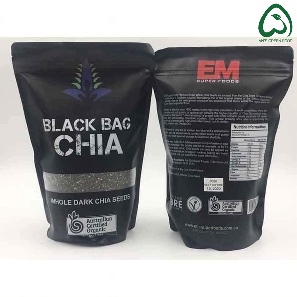 Hạt chia hữu cơ úc black bag organic 500gr