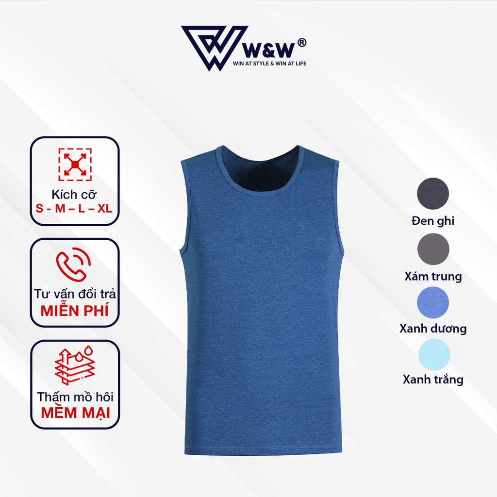 Áo Ba Lỗ Nam Tanktop W&W WTT13 Siêu Mát, Thấm Hút Mồ Hôi, Co Giãn Tốt Dùng Tập Gym, Chạy Bộ, Thể Dục Thể Thao Cho Nam