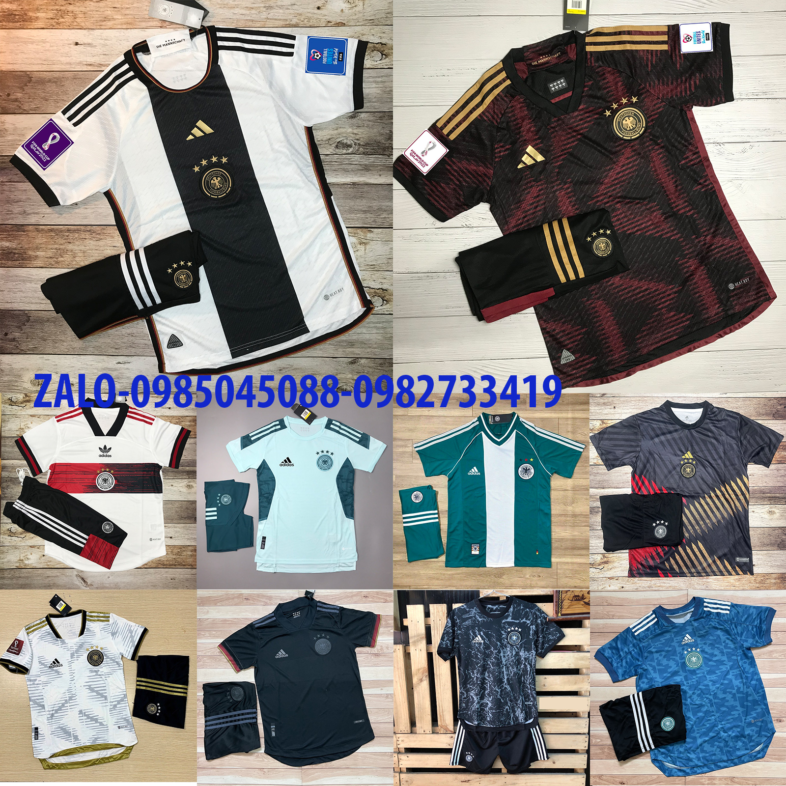Áo Bóng Đá Đội Tuyển Đức-WC 2022 - Chất Polyeste - Hàng Thái Lan-VẢI GAI THÁI CAO CẤP