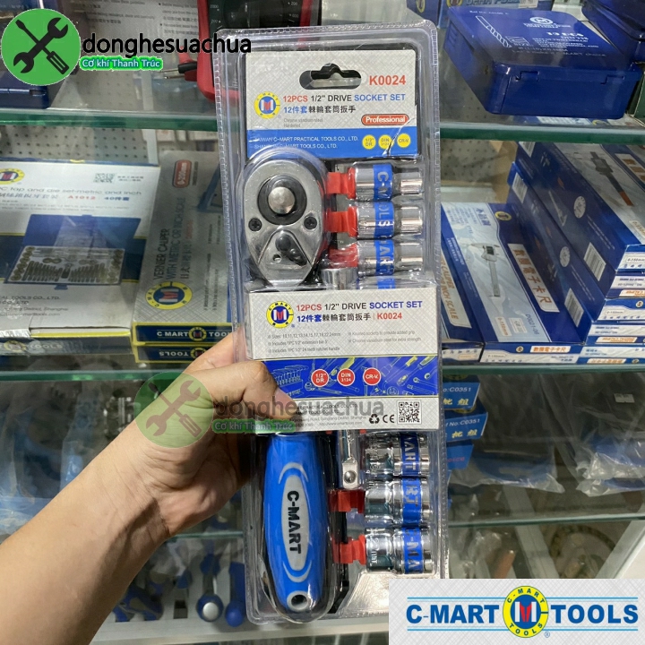 Bộ tuýp c-mart k0024 12 12 chi tiết 10-22mm
