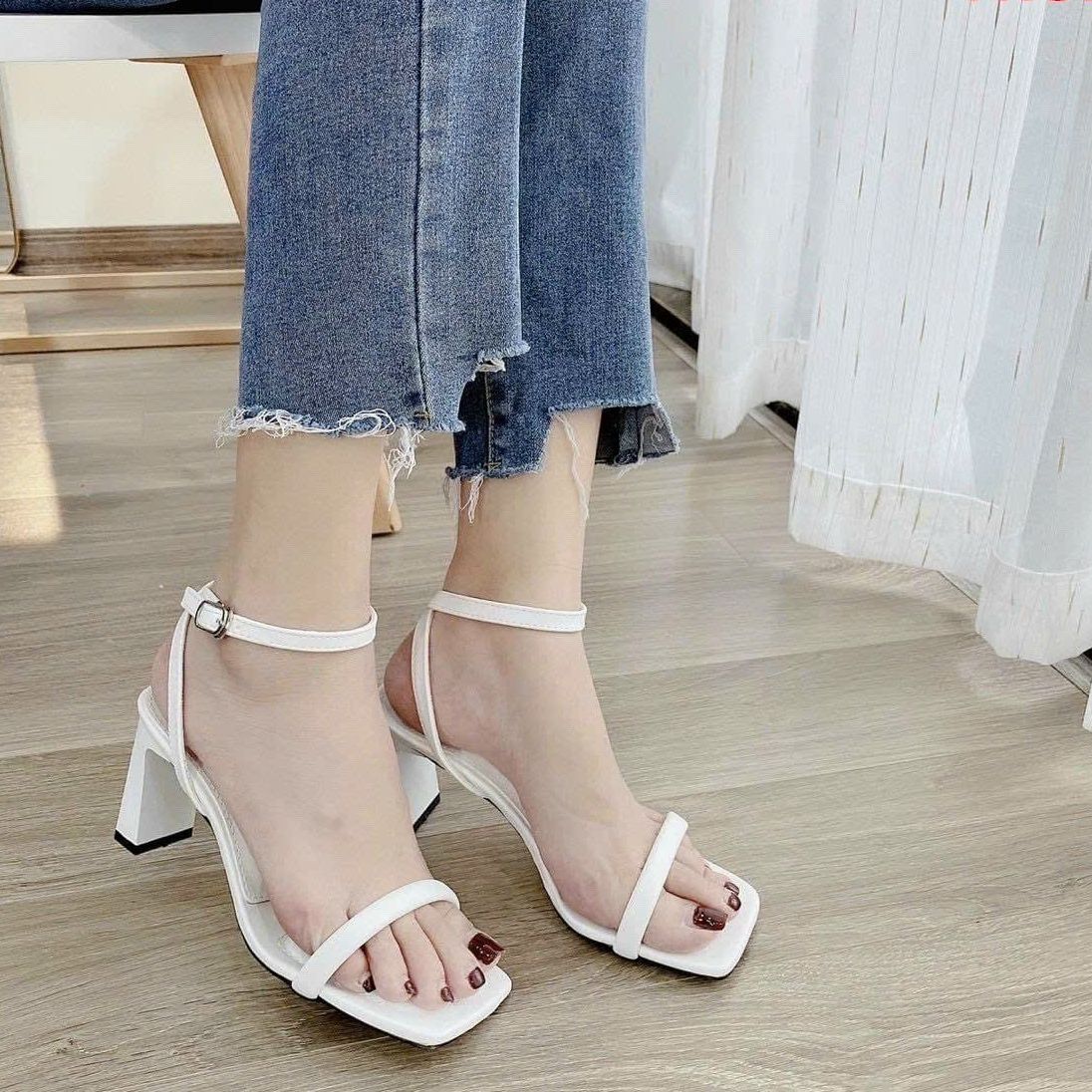 Giày sandan cao gót 5 phân chắn chắn phom chuẩn