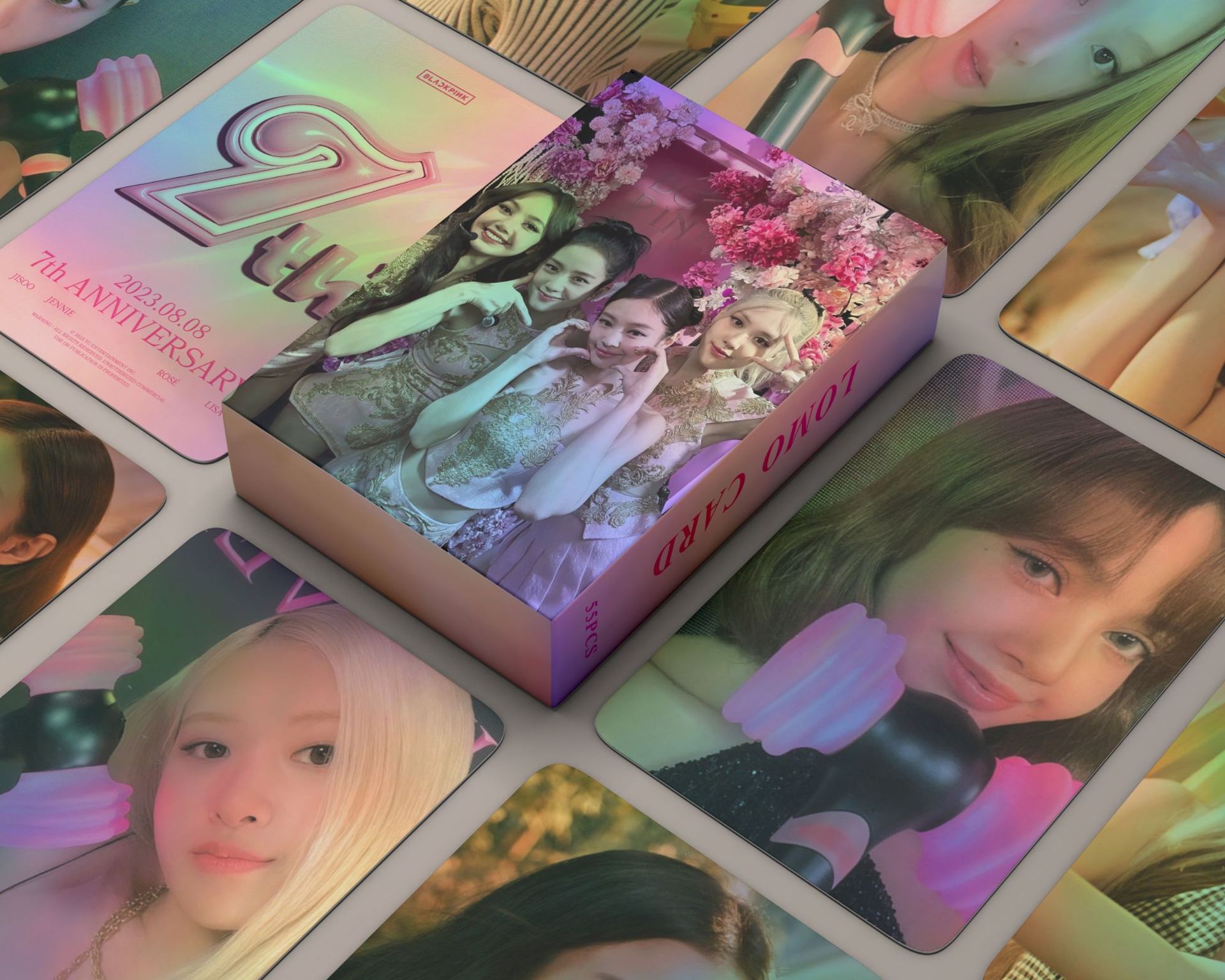 Set 55 lomo card Hologram Blackpink kỷ niệm 7 năm debut
