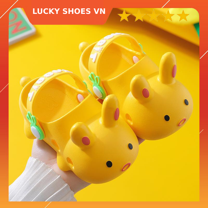 giày dép trẻ em hình thỏ ngộ nghĩnh [H7V] dép cho bé gái và dép cho bé trai, Dép crocs hình Thỏ cực đáng yêu Hot Trend 2021 LUCKY SHOES VN