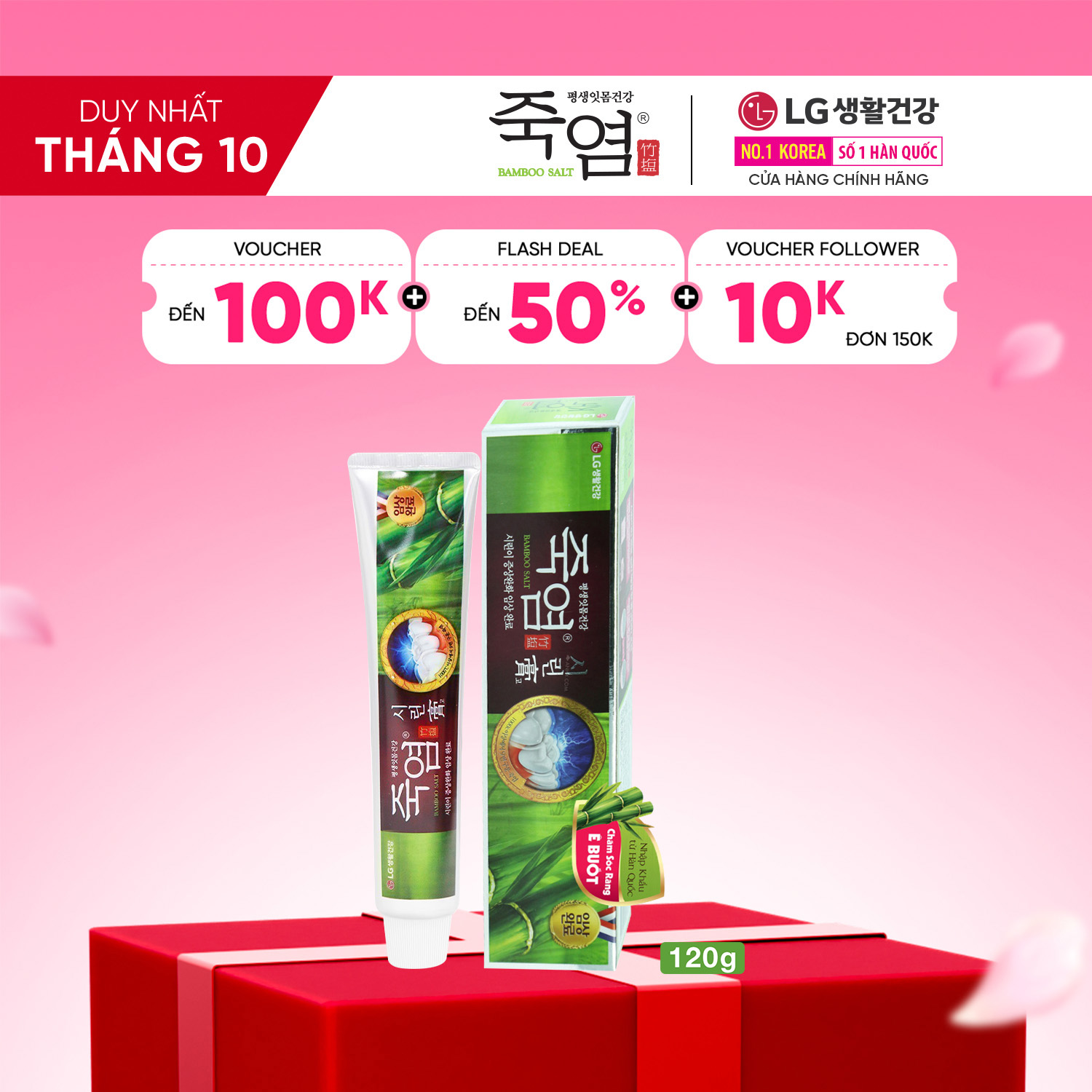 Kem đánh răng bamboo salt muối tre chăm sóc răng ê buốt 120g