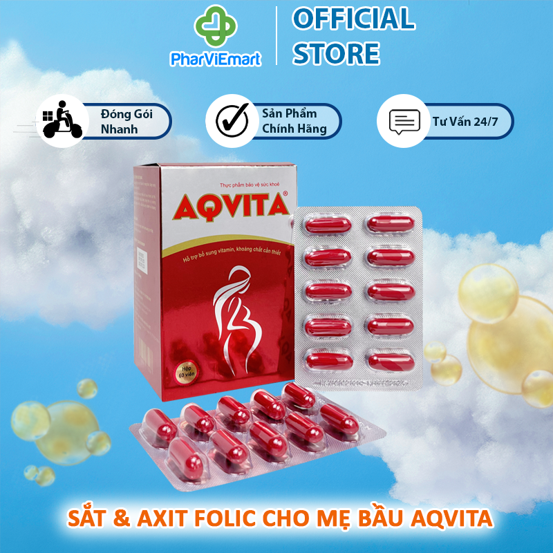 Viên uống bổ sung sắt axit folic aq vita cho phụ nữ mang thai hiệu quả