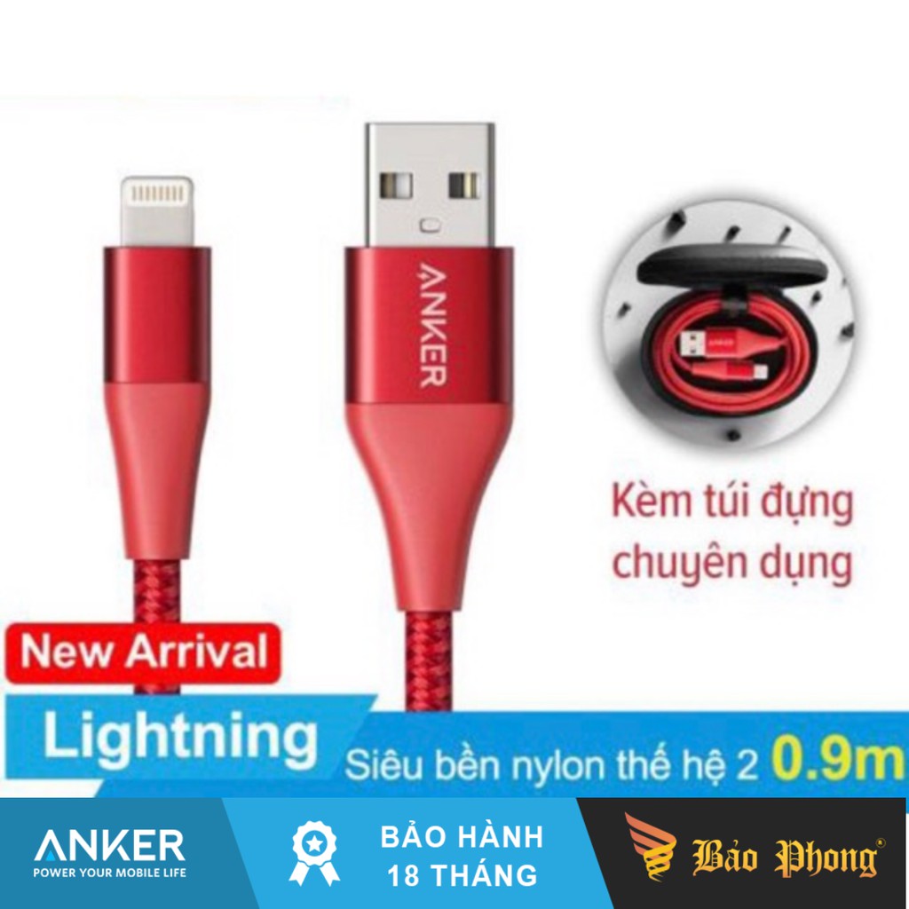 Dây Cáp ANKER A8452/A8453 Powerline + II Lightning Cho iPhone iPad
