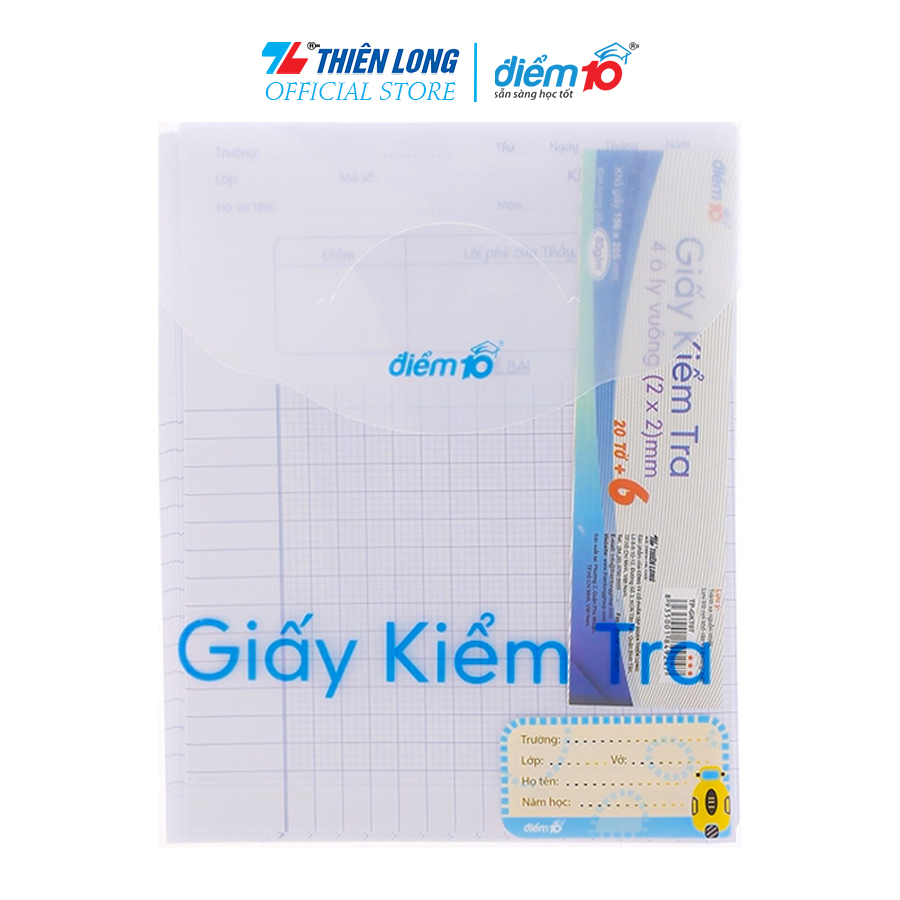 Giấy kiểm tra Thiên Long Điểm 10 TP-GKT07 - 4 ô ly vuông