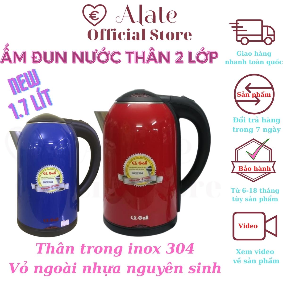 Ấm Đun Nước Siêu Tốc Cao Cấp Gali, Thân Hai Lớp Inox 304 Và Nhựa Nguyên Sinh, Hàng Nhập Khẩu Chất Lượng Tốt, Dung Tích 1.8 Lít, An Toàn Cho Sức Khỏe Người Sử Dụng, 0017C