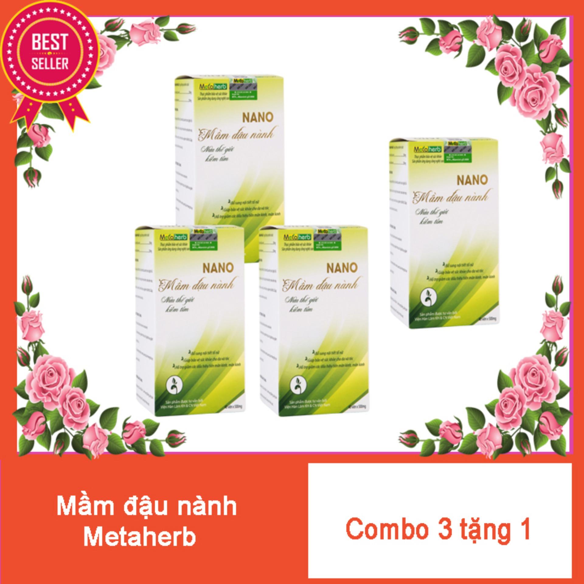 Combo 3 Mầm Đậu Nành Metaherb tặng 1 hộp mầm đậu nành metaherb cùng loại.